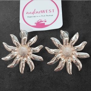 NWT Nadine West Gold Floral Earrings